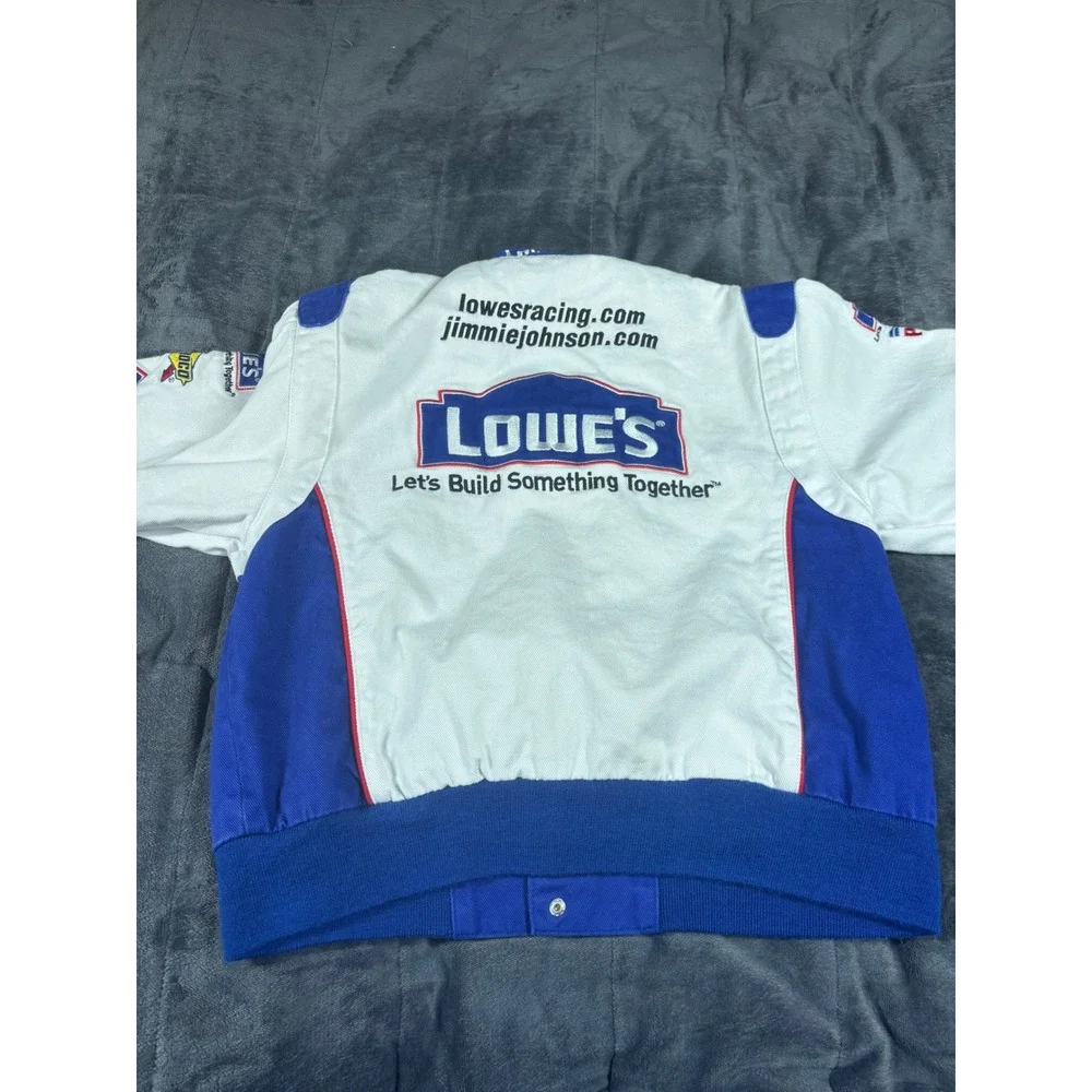 Chase Authentics NASCAR Jimmie Johnson Lowes Racing Jacket Kids Large Blue White